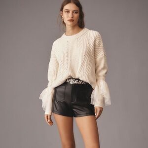 NWOT By Anthropologie Tulle Sleeve Sweater